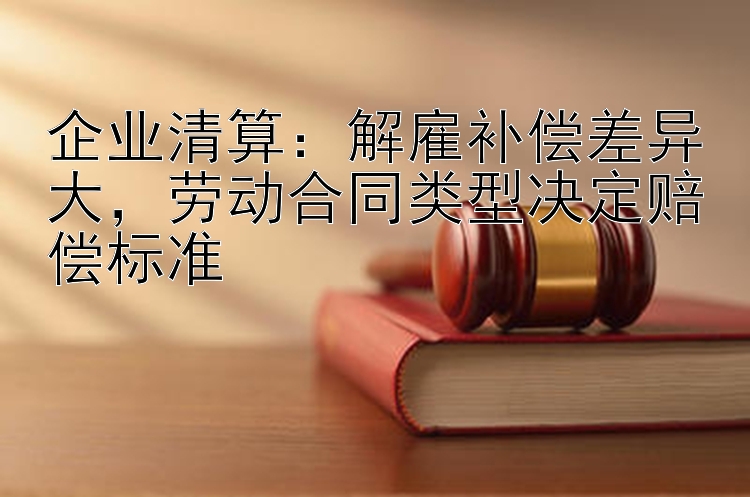 企业清算：解雇补偿差异大，劳动合同类型决定赔偿标准