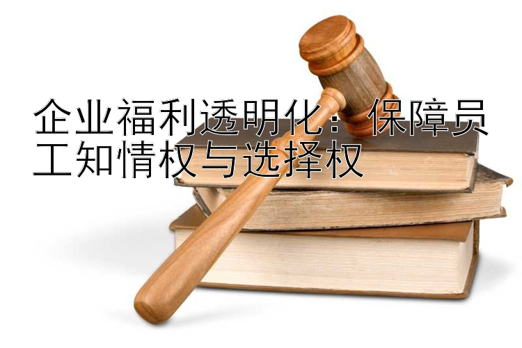 企业福利透明化：保障员工知情权与选择权