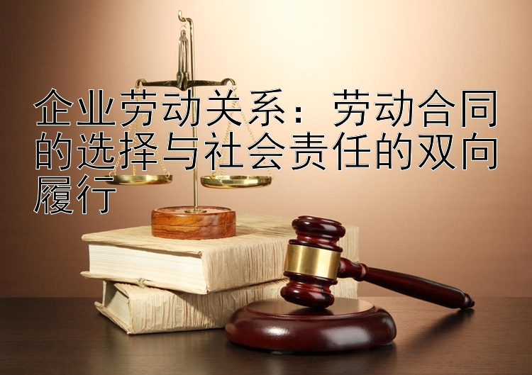 企业劳动关系：劳动合同的选择与社会责任的双向履行