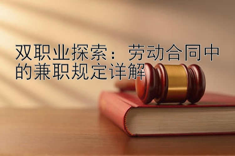 双职业探索：劳动合同中的兼职规定详解