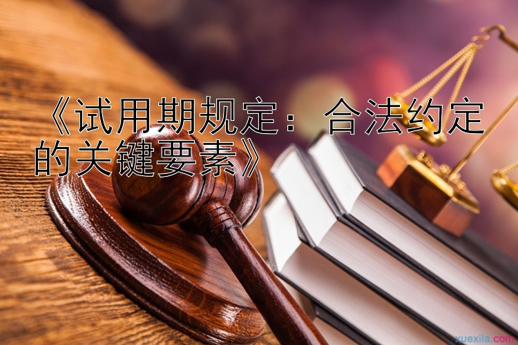 《试用期规定：合法约定的关键要素》