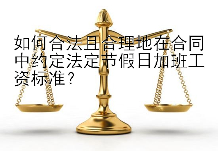 如何合法且合理地在合同中约定法定节假日加班工资标准？