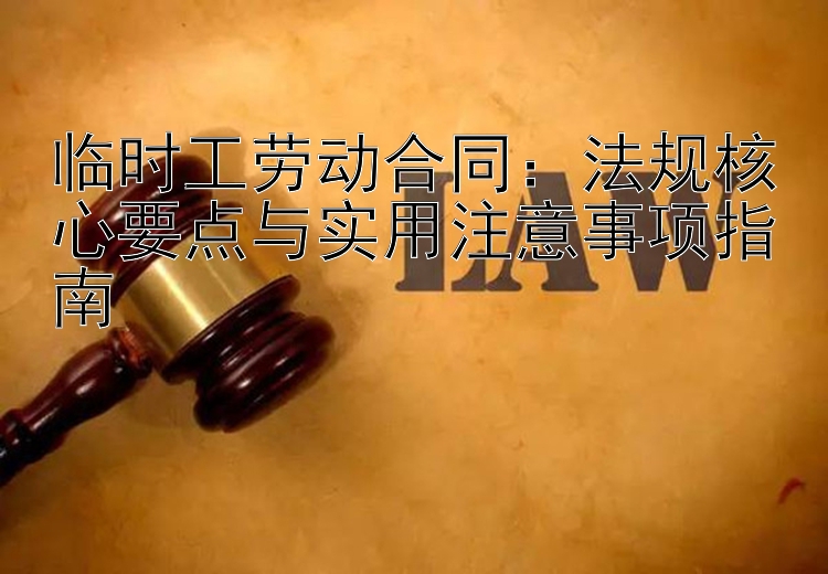 临时工劳动合同：法规核心要点与实用注意事项指南